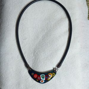 Murano Black Necklace with Colorful Accents